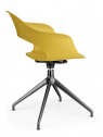 Кресло офисное пластиковое Scab Design Lady B алюминий, технополимер черный, желтый Фото 3