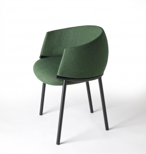 Кресло металлическое c обивкой Scab Design Koala сталь, технополимер, шерсть антрацит, зеленый Фото 7