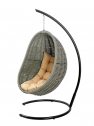 Кресло плетеное подвесное DW Cocoon сталь, искусственный ротанг, полиэстер серый Фото 13
