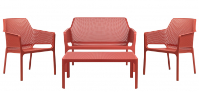 Комплект пластиковой мебели Nardi Net Relax стеклопластик коралловый Фото 1