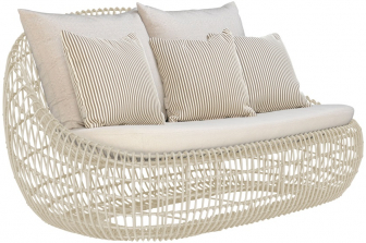 Диван двухместный плетеный с подушками-thumbs-Фото1