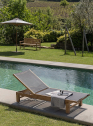 Шезлонг-лежак деревянный Giardino Di Legno Macao  тик, батилин черный Фото 5