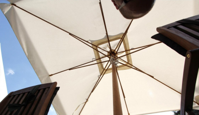 Зонт профессиональный 4х4 м Scolaro Palladio Standard дерево ироко, акрил натуральный, слоновая кость Фото 22