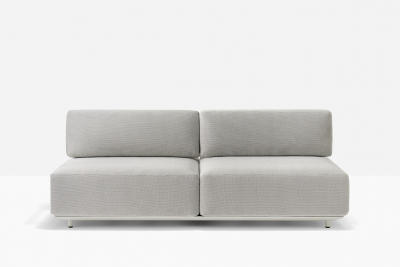 Диван двухместный без подлокотников PEDRALI Arki-Sofa сталь, алюминий, ткань белый, серый Фото 4
