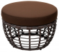 Пуф плетеный с подушкой ReeHouse Lotus алюминий, искусственный ротанг, олефин шоколад металлик, коричневый Фото 1