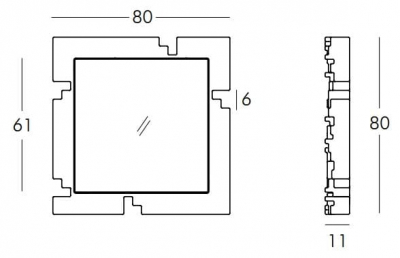 Зеркало настенное SLIDE Pixel Standard полиэтилен, зеркало Фото 2