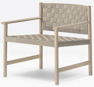 Кресло лаунж деревянное плетеное PEDRALI Griante тик, роуп натуральный, бежевый Фото 1