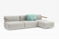 Модуль с левым подлокотником PEDRALI Arki-Sofa сталь, алюминий, тик, ткань белый, серый Фото 8