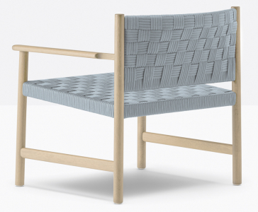 Кресло лаунж деревянное плетеное PEDRALI Griante тик, роуп натуральный, голубой Фото 4