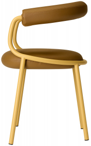 Кресло металлическое c обивкой Scab Design Koala Open сталь, технополимер, искусственная кожа охра, коричневый Фото 1