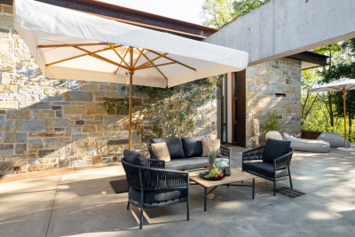 Зонт профессиональный 3х3 м Scolaro Palladio Standard дерево ироко, акрил натуральный, слоновая кость Фото 11