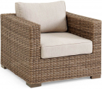 Кресло плетеное с подушками BraFab Ninja Brown алюминий, искусственный ротанг, ткань коричневый, бежевый Фото 1