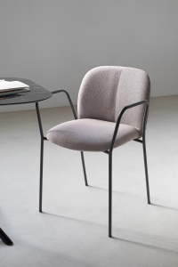 Кресло с обивкой Scab Design Mentha Pop сталь, технополимер, ткань антрацит, светло-серый Фото 7