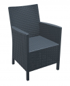 Кресло пластиковое плетеное с подушкой Siesta Contract California стеклопластик, полиэстер антрацит Фото 4