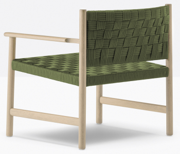 Кресло лаунж деревянное плетеное PEDRALI Griante тик, роуп натуральный, зеленый Фото 4