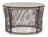 Столик кофейный плетеный Rever Pietrasanta сталь, роуп, цемент Фото 1