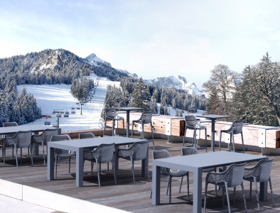 Комплект пластиковых барных складных столов Siesta Contract Sky Folding Bar Table 60 Set 4 сталь, пластик темно-серый Фото 20