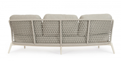 Диван трехместный с подушками Garden Relax Eulero алюминий, тик, роуп, олефин пеликан Фото 5