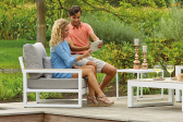 Комплект металлической мебели Life Outdoor Living Mallorca Lounge алюминий, ДПК, ткань белый, серый, хаки Фото 2