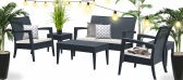 Комплект пластиковой плетеной мебели Siesta Contract Miami Lounge Set стеклопластик, полиэстер антрацит Фото 5