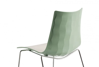 Стул барный пластиковый Scab Design Zebra Bicolore сталь, полимер хром, белый, зеленый шалфей Фото 5