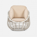 Кресло плетеное с подушками ReeHouse Lotus алюминий, искусственный ротанг, олефин доминикана, бежевый Фото 6
