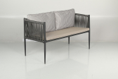 Диван металлический плетеный с подушками Caris Evans алюминий, роуп, ткань Фото 21