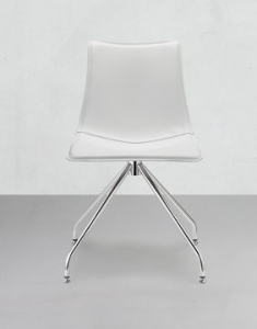 Стул пластиковый с обивкой Scab Design Zebra Pop сталь, поликарбонат, натуральная кожа хром, белый Фото 2
