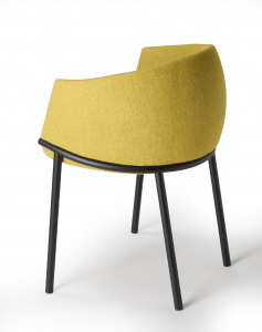 Кресло металлическое c обивкой Scab Design Koala сталь, технополимер, шерсть антрацит, желтый Фото 7