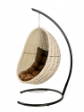 Кресло плетеное подвесное DW Cocoon сталь, искусственный ротанг, полиэстер белый Фото 12