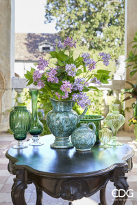 Ваза с длинным горлышком Полосы EDG Vase стекло зеленый Фото 3