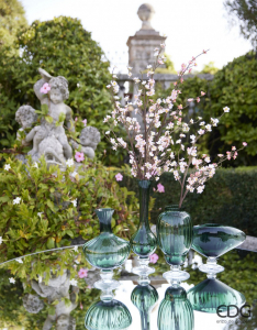 Ваза с длинным горлышком Полосы EDG Vase стекло зеленый Фото 2