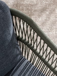 Кресло плетеное с подушками Garden Relax Galdana алюминий, роуп, полипропилен угольный, зеленый Фото 10