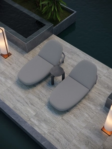 Столик кофейный каменный SNOC Lorvain Nightfall S песчаник, алюминий, камень черный Фото 5