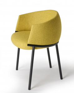 Кресло металлическое c обивкой Scab Design Koala сталь, технополимер, шерсть антрацит, желтый Фото 6