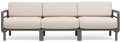 Диван пластиковый с подушками Nardi Maximo 3 стеклопластик, Sunbrella базальт, жемчуг Фото 8