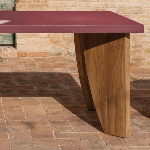 Стол деревянный обеденный RosaDesign Rodi тик, окуме, микроцемент Фото 6