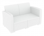 Диван пластиковый плетеный двухместный с подушками Siesta Contract Monaco Lounge стеклопластик, полиэстер белый Фото 4