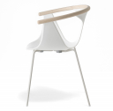 Кресло пластиковое PEDRALI Fox ясень, сталь, стеклопластик беленый ясень, белый Фото 5