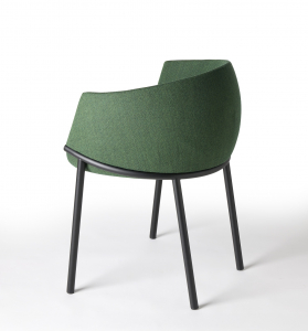 Кресло металлическое c обивкой Scab Design Koala сталь, технополимер, шерсть антрацит, зеленый Фото 6