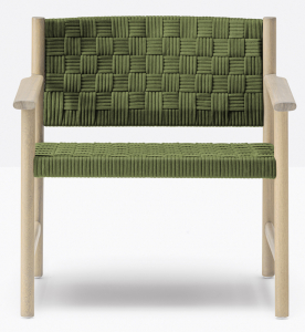 Кресло лаунж деревянное плетеное PEDRALI Griante тик, роуп натуральный, зеленый Фото 5