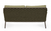 Диван двухместный с подушками Garden Relax Everly алюминий, роуп, олефин коричневый, зеленый, оливковый Фото 4