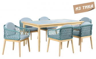 Комплект обеденной деревянной мебели на 6 персон-thumbs-Фото1