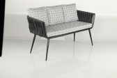 Диван металлический плетеный с подушками Caris Taken алюминий, роуп, ткань Фото 13
