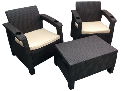 Комплект лаунж мебели Yalta Balcony Set пластик с имитацией плетения венге Фото 1