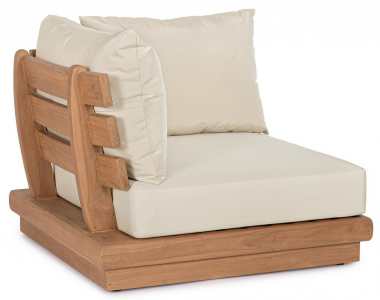 Модуль угловой деревянный с подушками Garden Relax Delgada тик, олефин Фото 1