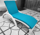 Матрас для шезлонга с креплением капюшон MedMat поролон, кожа ПВХ бирюзовый Фото 1