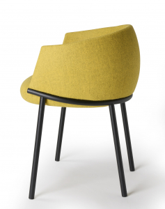 Кресло металлическое c обивкой Scab Design Koala сталь, технополимер, шерсть антрацит, желтый Фото 8
