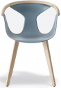 Кресло пластиковое PEDRALI Fox сталь, ясень, стеклопластик беленый ясень, голубой Фото 1