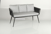 Диван металлический плетеный с подушками Caris Taken алюминий, роуп, ткань Фото 10